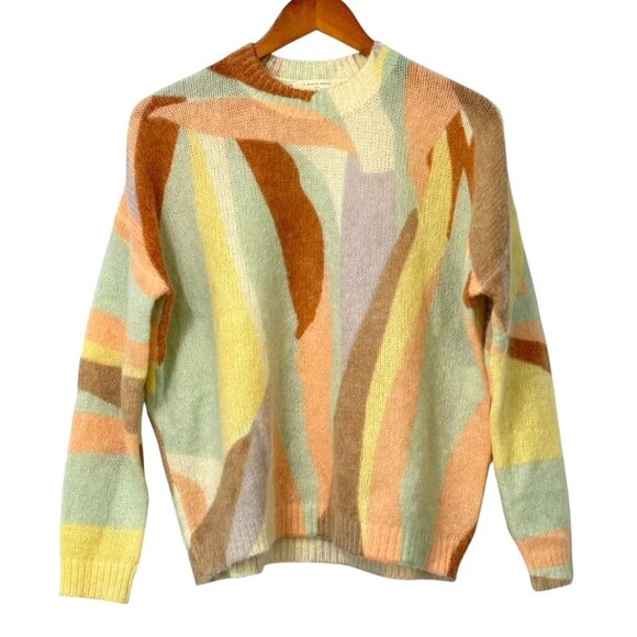 Sezane Amicie Sweater Jumper Kid Mohair Wool Blend Pullover Multicolor Size S - Picture 8 of 8